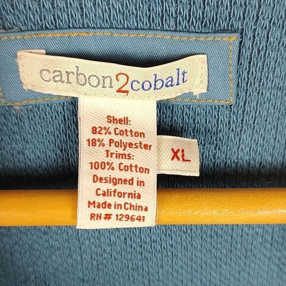 Carbon2Colbalt Quarter Zip Men's Long Sleeve Cotton Pullover Sweater Size XL - Picture 2 of 12